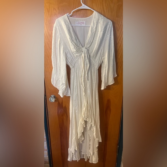 Juliana Sequin Cream Sundress size XS/S - Picture 2 of 6